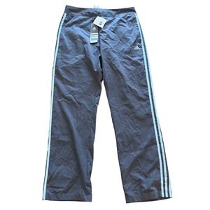 Adidas Performance Pchd Poly Pants Womens Medium Gray Blue Stripe Track Pockets